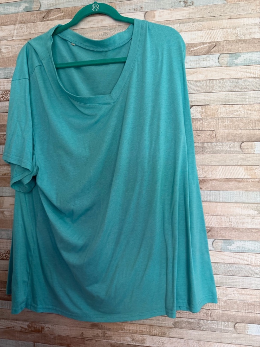 Women's Teal Short-Sleeve Scoop Neck Top